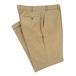 Hiltl Mens Chino Pants 36x30 Beige Flat Front Cuffed Dress Casual Trousers